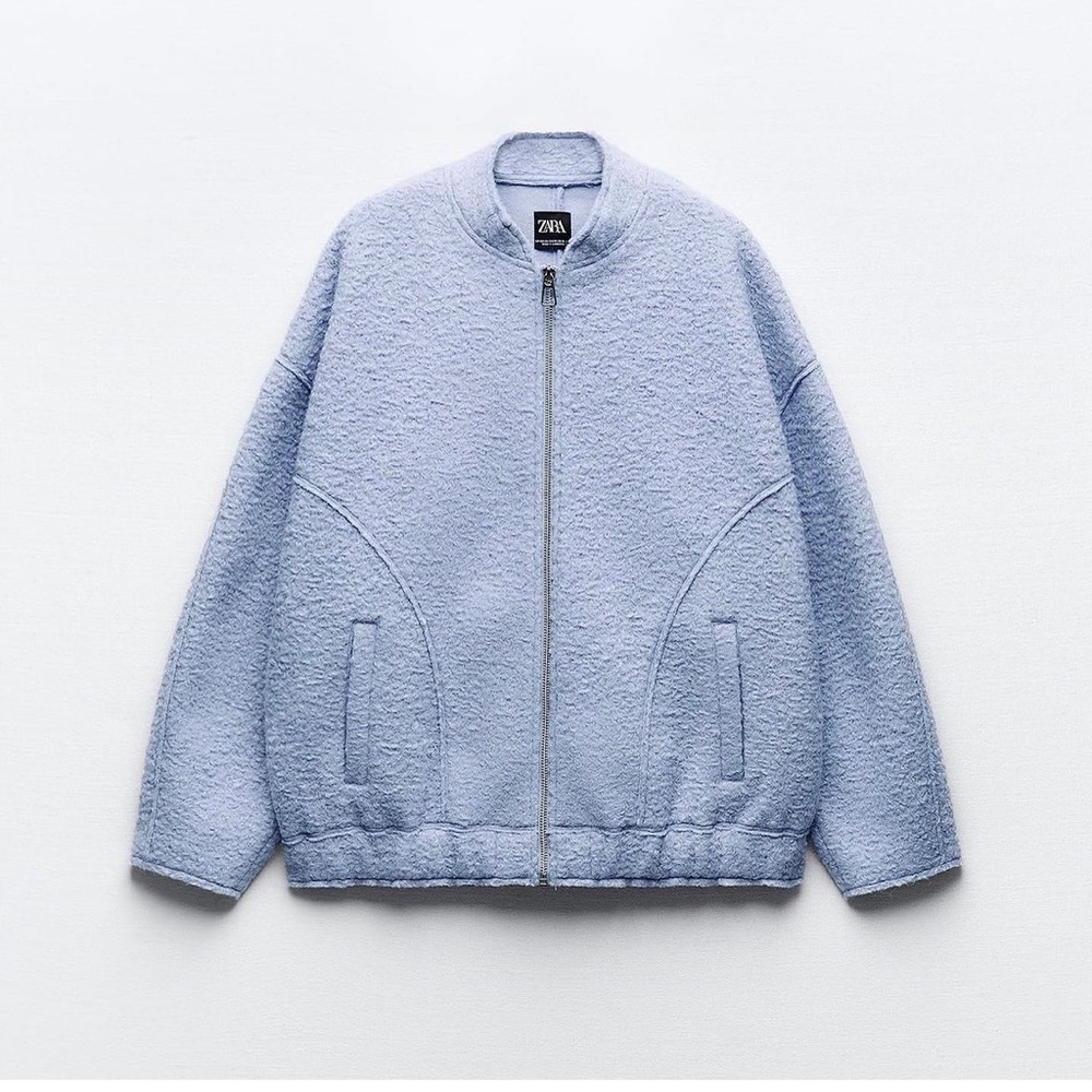 ZARA OVERSIZED BOUCLE BOMBER